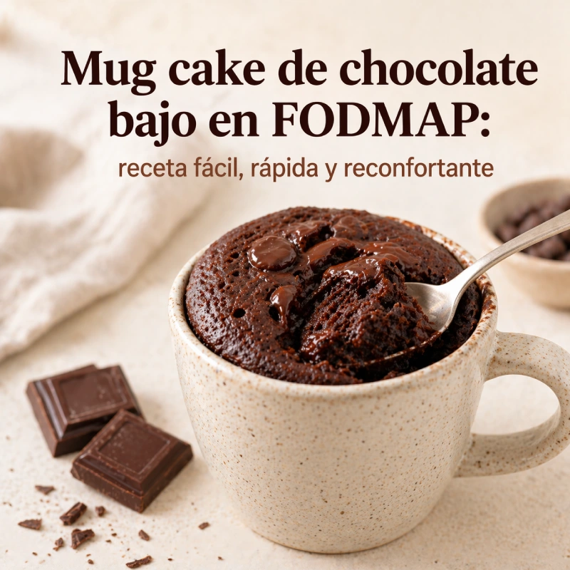 Mug cake de choclate bajo en FODMAP