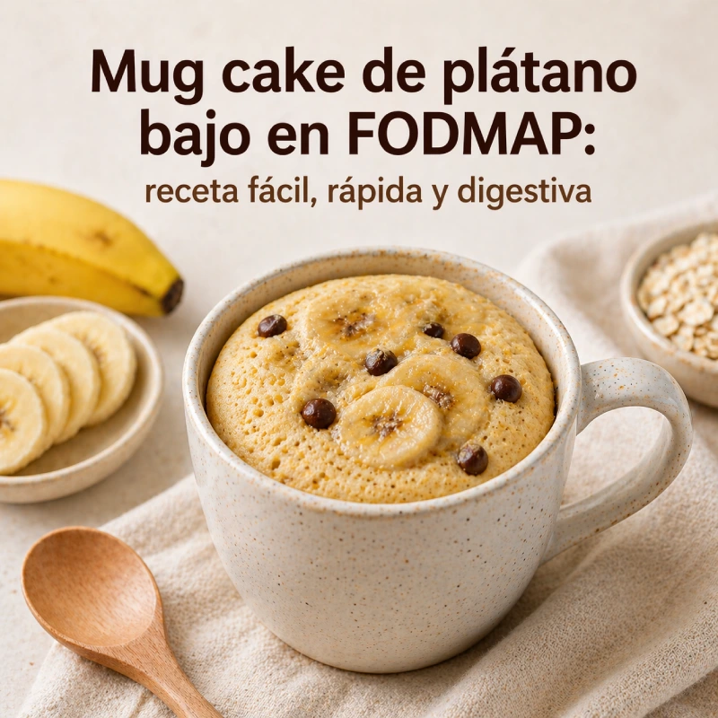Mug cake de plátano bajo en FODMAP